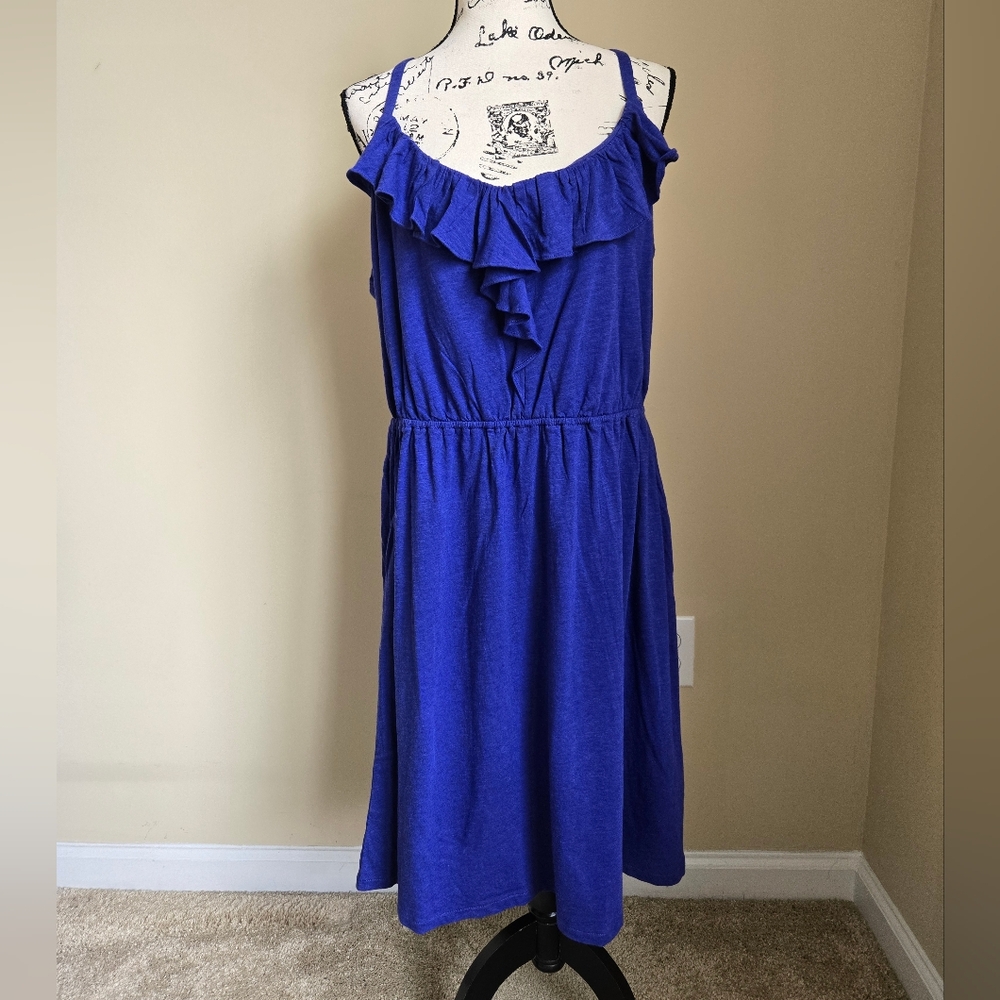 Ann Taylor LOFT Sundress Womens XXL Blue Jearsey Casual